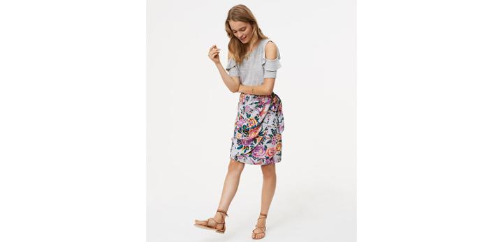 Loft Bird Garden Wrap Skirt