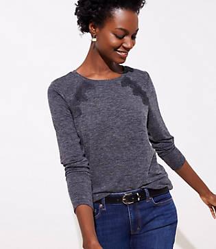 Loft Lace Trim Raglan Tee