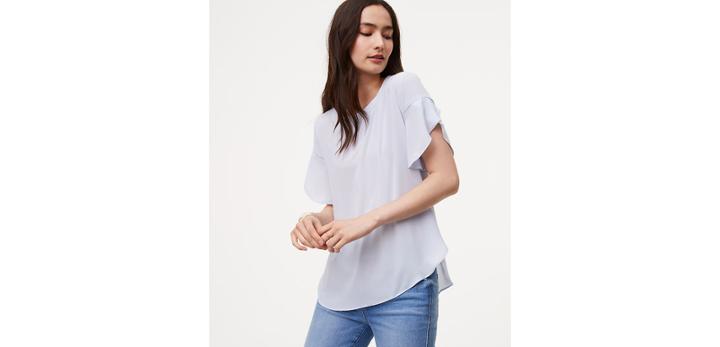 Loft Petal Sleeve Clean Tee