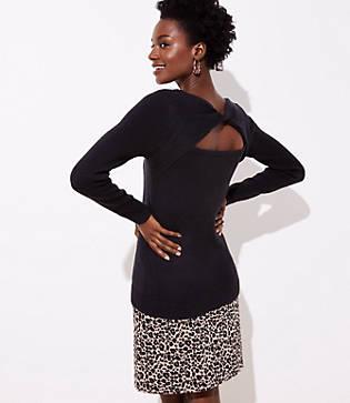 Loft Twisted Back Cutout Sweater