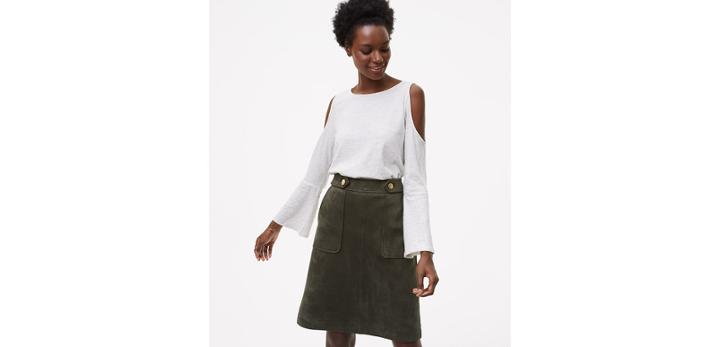 Loft Cold Shoulder Bell Sleeve Tee