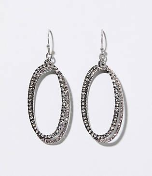 Loft Crystal Oval Drop Earrings