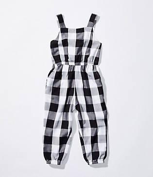 Loft Littles Gingham Smocked Back Jumpsuit