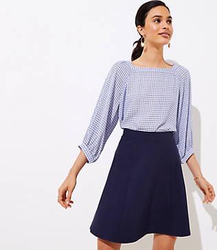 Loft Seamed Ponte Flippy Skirt