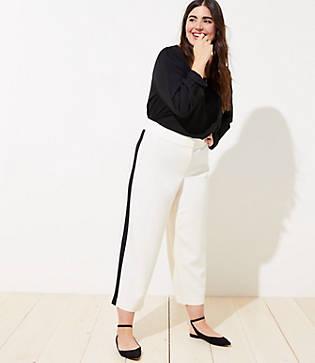 Loft Plus Straight Leg Pants In Side Stripe