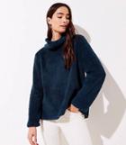 Loft Faux Sherpa Cowl Neck Top