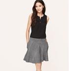 Loft Spade Print Elastic Waist Skirt