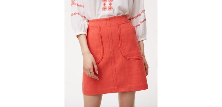 Loft Dot Trimmed Patch Pocket Shift