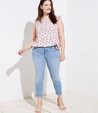 Loft Plus Skinny Crop Jeans In Light Indigo