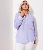 Loft Plus Striped Collared Shirt