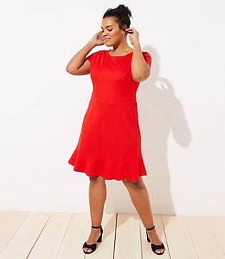 Loft Plus V-back Flare Dress