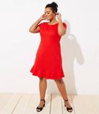 Loft Plus V-back Flare Dress