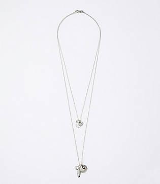 Loft Modern Metal Cluster Pendant Necklace