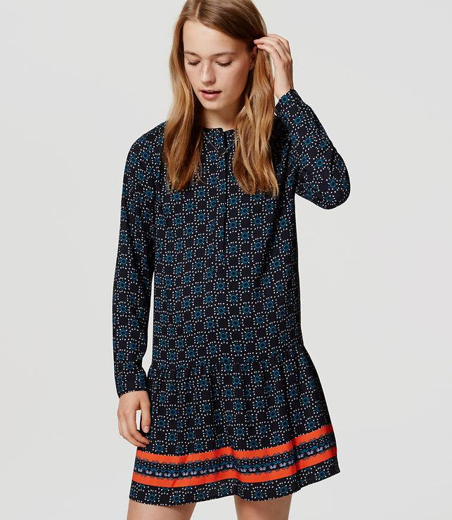 Loft Fireworks Drop Waist Shirtdress