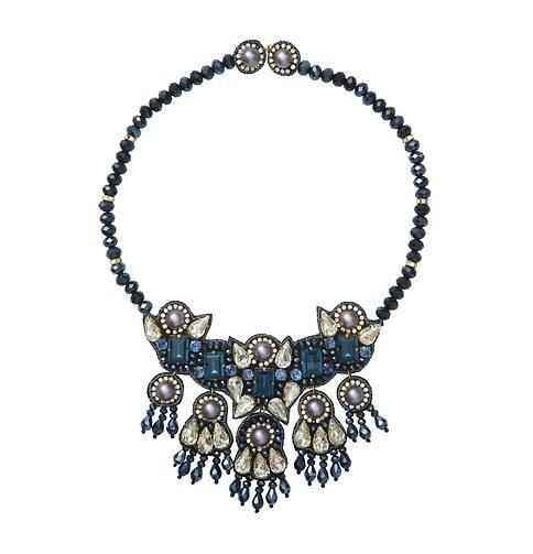 Loft Suzanna Dai For Loft Short Blue Bead Necklace