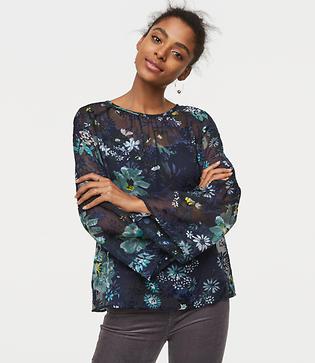 Loft Winter Garden Burnout Blouse