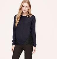 Loft Lace Paneled Blouse