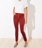 Loft Velvet Button Fly Skinny Jeans In Plush Rose