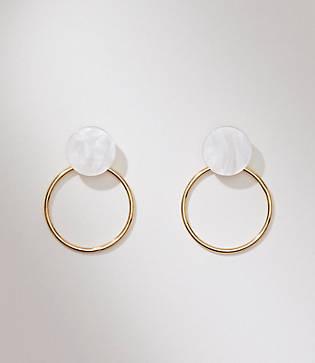 Loft Marbleized Disc Earrings