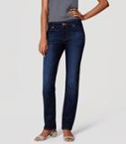 Loft Curvy Straight Leg Jeans In Dark Stonewash