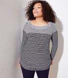 Loft Plus Mixed Stripe Tunic Sweater