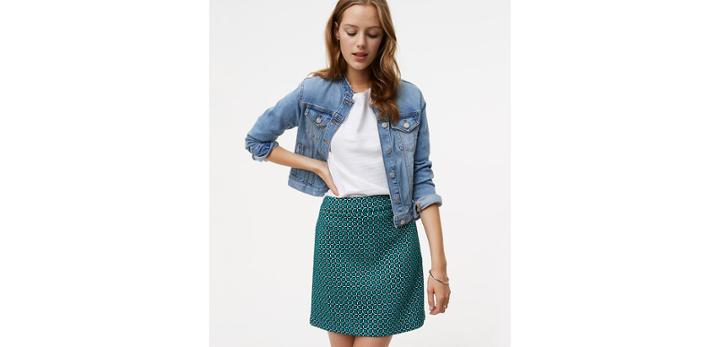 Loft Tiled Jacquard Mini Skirt