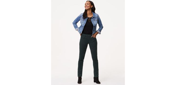 Loft Straight Leg Corduroy Pants In Curvy