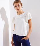 Loft Mixed Media Ladder Stitch Trim Top
