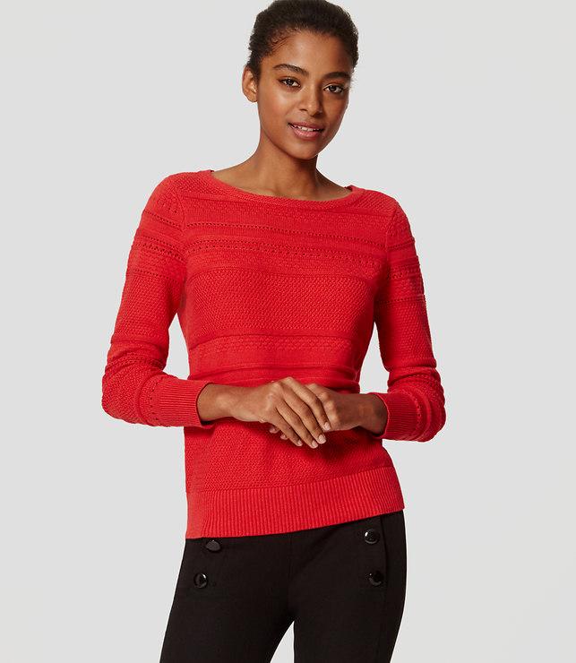 Loft Stitched Stripe Sweater