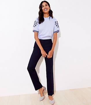 Loft Straight Leg Pants In Doubleweave