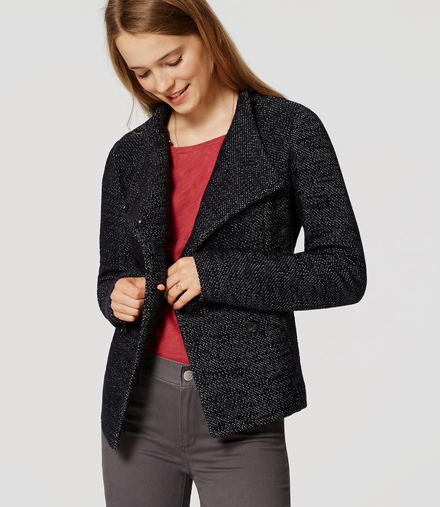 Loft Pebbled Knit Peacoat