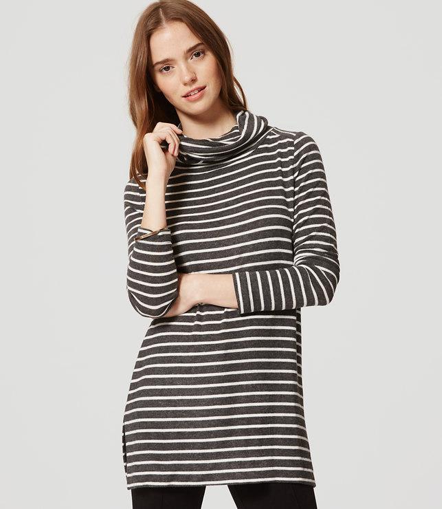 Loft Striped Cowl Neck Tunic