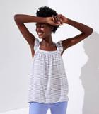 Loft Striped Ruffle Tank