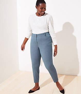 Loft Plus Diamond Textured Skinny Ankle Pants