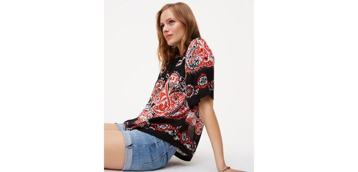 Loft Sunset Paisley Relaxed Top