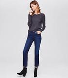 Loft Modern Fresh Cut Straight Crop Jeans In Vivid Dark Indigo Wash
