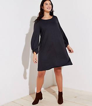 Loft Plus Twist Cuff Swing Dress