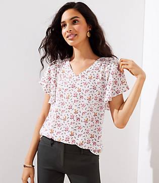 Loft Foliage Flutter Top