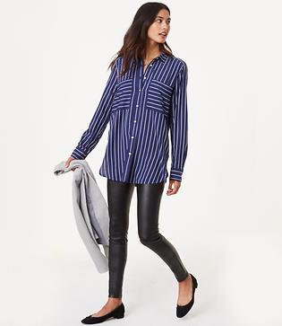 Loft Leggings In Faux Leather Bi-stretch