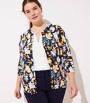 Loft Plus Floral Signature Cardigan