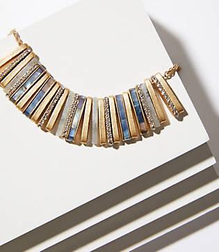 Loft Crystal Stone Bar Necklace