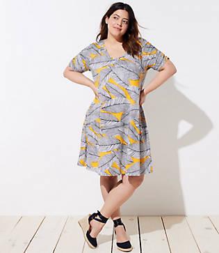 Loft Plus Fern Short Sleeve Swing Dress