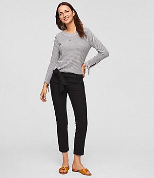 Loft Slim Tie Waist Pants In Marisa Fit
