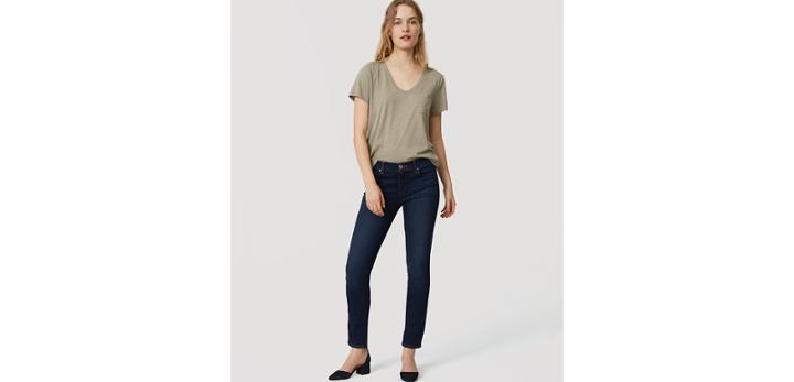 Loft Modern Skinny Jeans In Staple Dark Indigo Wash