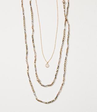 Loft Extra Lng Mixed Metal Rondelle Necklace