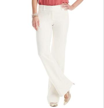 Loft Tall Julie Trouser Leg Pants In Winter White Twill