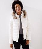 Loft Faux Fur Trim Hooded Puffer Coat