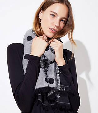 Loft Reversible Dot Jacquard Scarf