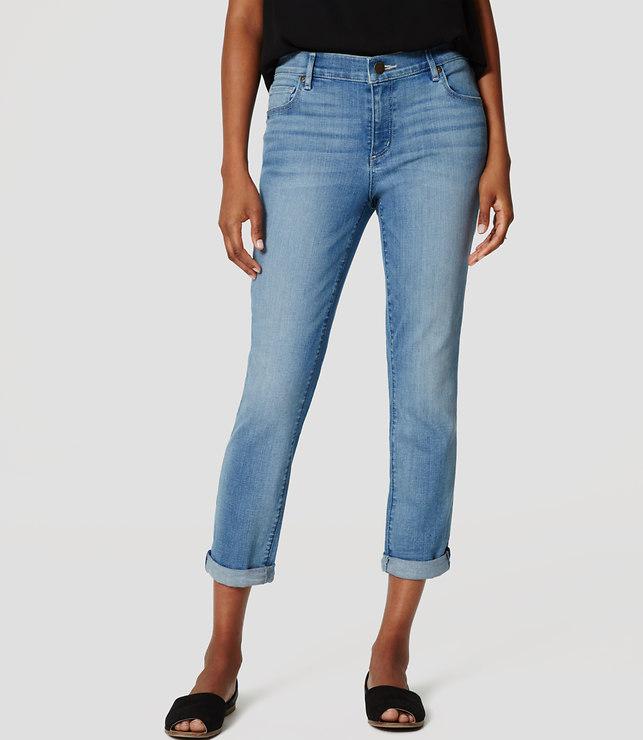 Loft Skinny Crop Jeans In Light Enzyme Wash