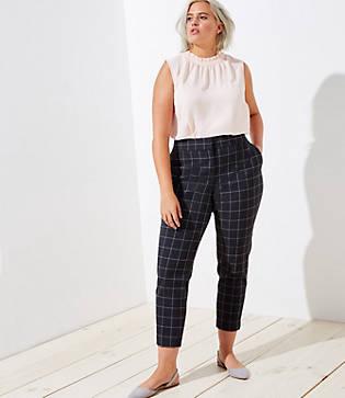 Loft Plus Slim Pencil Pants In Windowpane